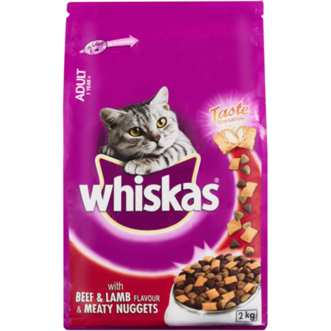WHISKAS MEATY NUGGETS BEEF,LAMB & RABBIT 2KG